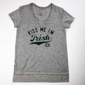 St Patrick's Day Kiss Me I'm Irish-ish V-Neck Tee